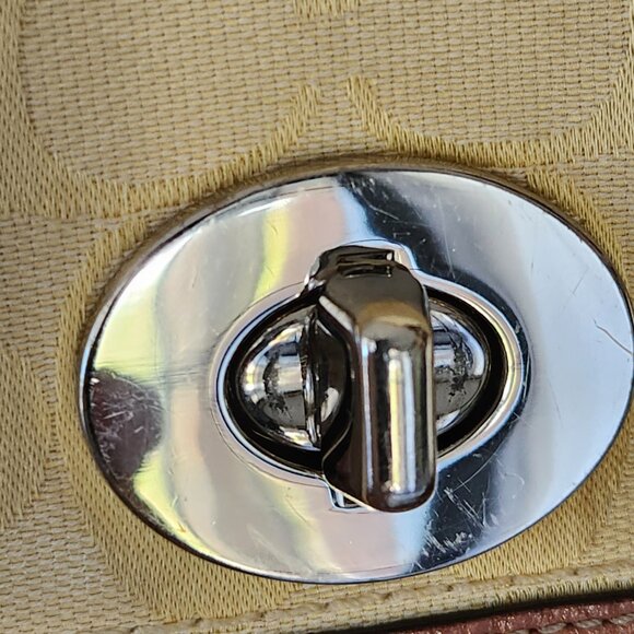 Vintage Rare Coach Signature Yellow Handbag Satchel Purse - Picture 13 of 15